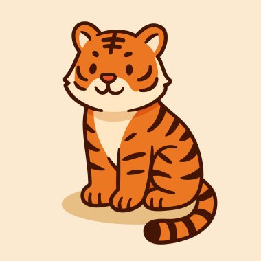 Kaplan Yavrusu karikatür çizimi. Vektör şirin kaplan