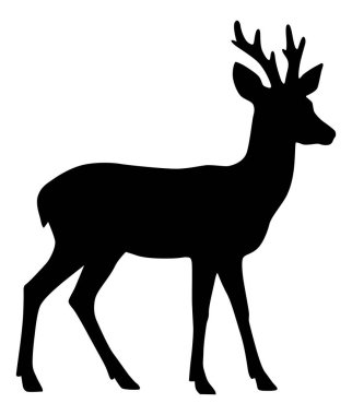 Roe Deer Siluet Çizimi. Orman hayvanı tırmanışı