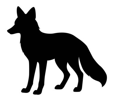 Fox Silhouette İllüstrasyon. Orman hayvanı tırmanışı