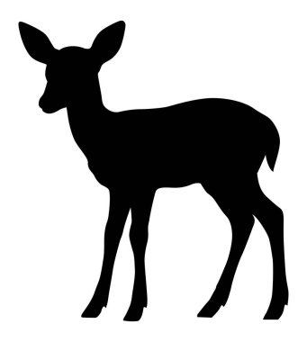 Fawn Silhouette İllüstrasyonu. Orman hayvanı tırmanışı
