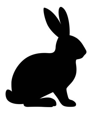 Tavşan silueti çizimi. Çiftlik hayvanı tırpanı.