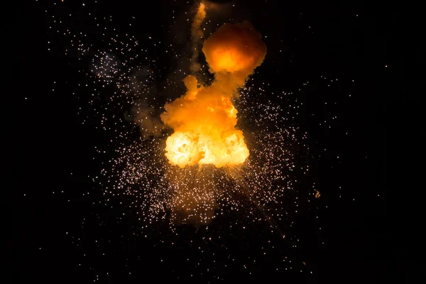 Realistic fiery explosion — Stock Photo, Image