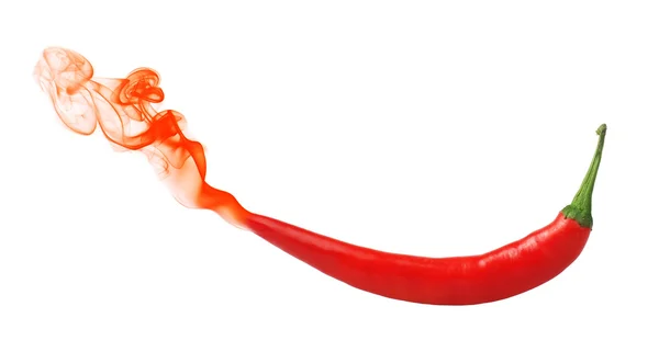 Red chilli pepper with a red smoke — Stock Photo, Image