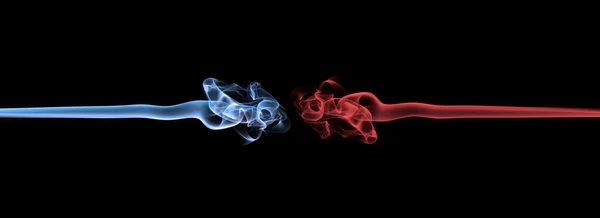 Blue smoke vs red smoke abstract