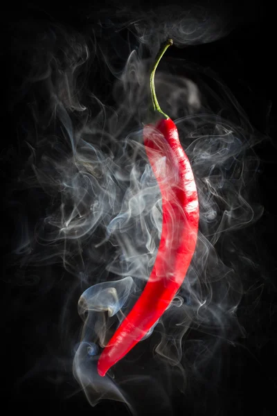 Smoking red hot chili Pepper — Stock Photo, Image