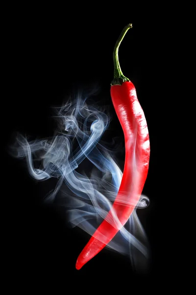 Smoking red hot chili Pepper — Stock Photo, Image