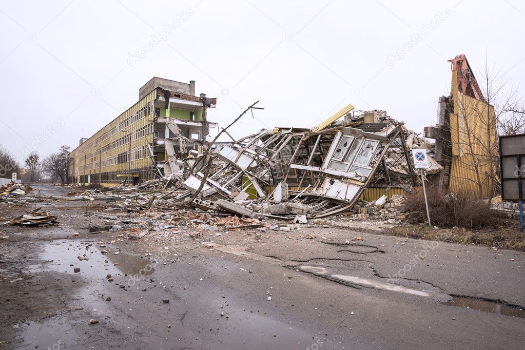 Demolition of the old factory building