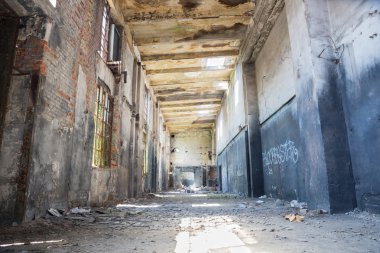 terk edilmiş fabrika, sanayi arka plan