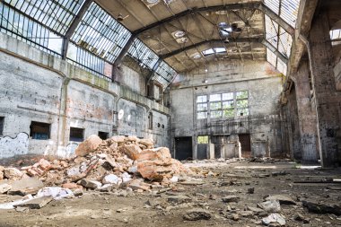 terk edilmiş fabrika, sanayi arka plan