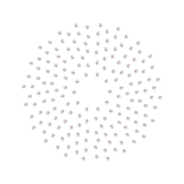 La cornice a forma di cerchio è realizzata in perle su sfondo bianco. Biglietto di auguri per San Valentino — Vettoriale Stock
