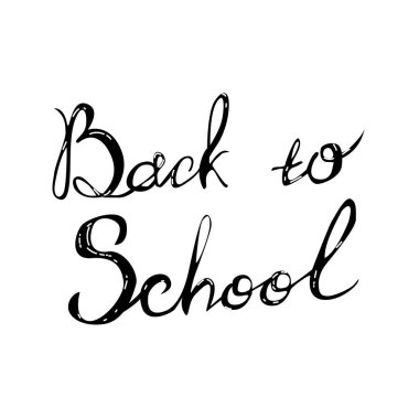 Okula geri döndüm. El fırçası harfleri.