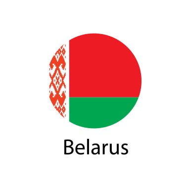 Belarus simgesinin vektör illüstrasyon bayrağı. Belarus 'un ulusal bayrağını dikdörtgen yap. Belarus adası bayrak düğmesi