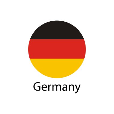 Almanya bayrağı yuvarlak simge, rozet ya da düğme. Alman ulusal sembolü. Vektör illüstrasyonu.