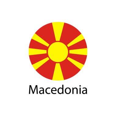 Makedonya Bayrak vektör illüstrasyonu. Makedonya Bayrağı. Makedonya Ulusal Bayrağı.