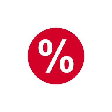 Yüzde sembollü vektör yuvarlak beyaz simgesi