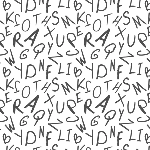 Patroon Met Afgeronde Alfabet Letters Grijs — Stockvector
