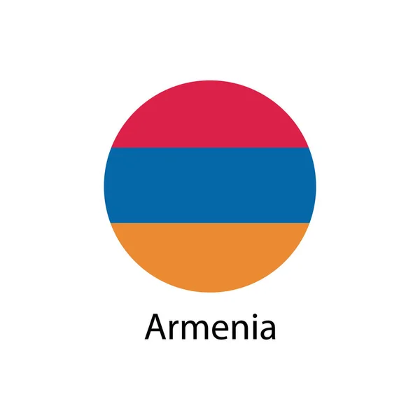 Bandeira Ilustração Vetorial Ícone Armênia Bandeira Nacional Redonda Armênia Arménia —  Vetores de Stock