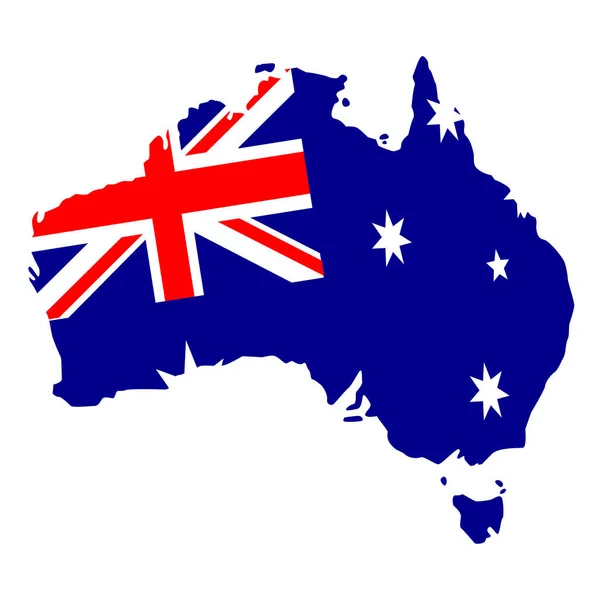 Australia Map Flag — Stock Vector