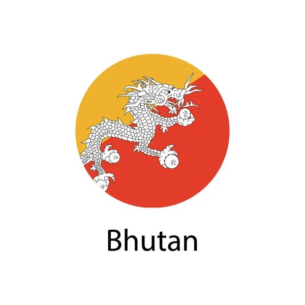 Bandera Vectorial Bután — Vector de stock