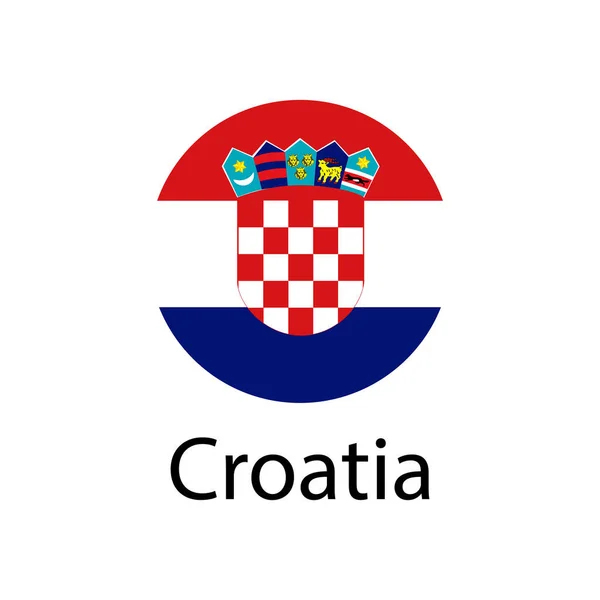 Illustration Vectorielle Drapeau Croatie Icône Drapeau National Rond Croatie Bouton — Image vectorielle