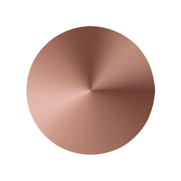 ピンクゴールドの質感の丸ボタン — ストックベクタ