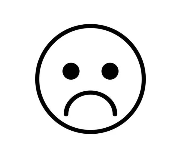 Trauriges Smiley Gesicht Emoticon Zeilenkunst Symbol Für Apps Und Webseiten — Stockvektor