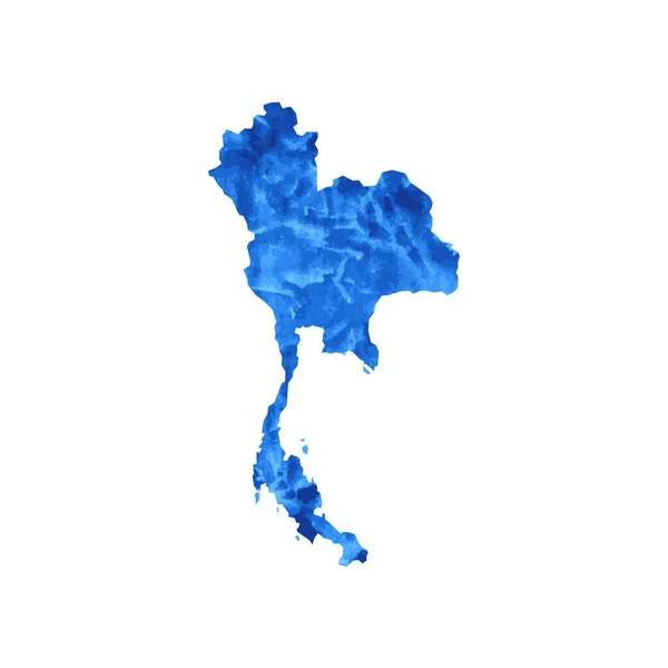 Χέρι σχέδιο υδατογραφία χάρτη της Ταϊλάνδης απομονωμένη. — Διανυσματικό Αρχείο