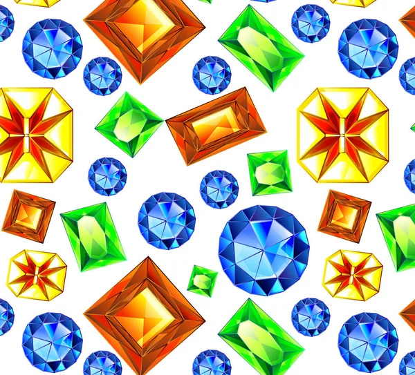 Falling Multicolor Gems Illustration Illustration Pattern Multicolored Gemstones Crystals Diamond — Stock Fotó