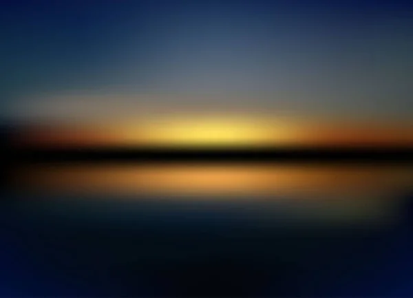 海の水の太陽の反射の背景の日没 集光灯付き要旨日没 — ストックベクタ