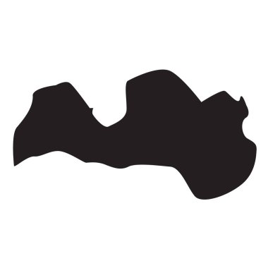 Letonya vektör haritası. İzole vektör illüstrasyonu. Beyaz arka planda siyah. EPS Resimleri.