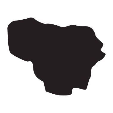 Litvanya 'nın vektör haritası. İzole vektör illüstrasyonu. Beyaz arka planda siyah. EPS Resimleri.