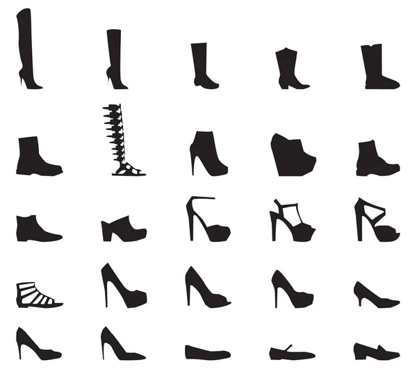 Zapatos Iconos Formato Vector Tipo Zapatos Mujer — Vector de stock