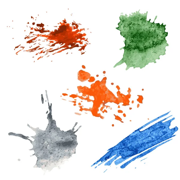 Éclaboussures Vectorielles Colorées Fente Ensemble Taches Définir Couleur Éclaboussure — Image vectorielle