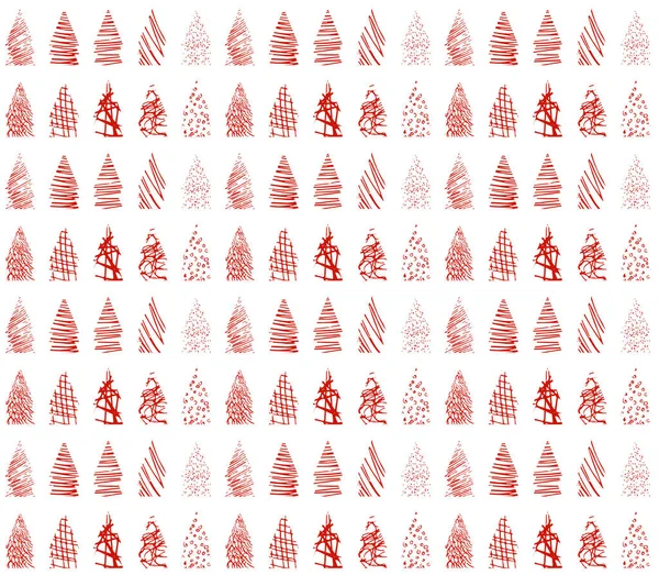 Set Árbol Navidad Blanco Rojo — Archivo Imágenes Vectoriales