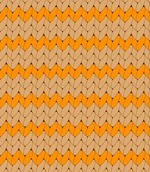 Orange Gestrickte Vektor Nahtloses Muster — Stockvektor