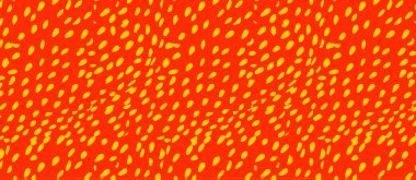 Kırmızı zemin üzerinde sarı çilek tohumları olan desen