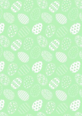 Paskalya yumurtalarında desen. Yeşil arkaplanda beyaz çizgi deseni