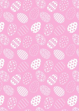 Paskalya yumurtalarında desen. Pembe arkaplanda beyaz çizgi deseni