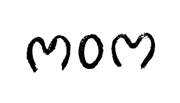 Мама День Матери Надписи Надписи Сделанные Восковыми Карандашами — стоковый вектор