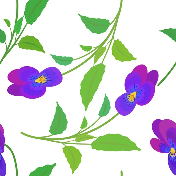 Padrão Com Flores Pansy Círculos Multicoloridos Flores Primavera Violeta — Vetor de Stock