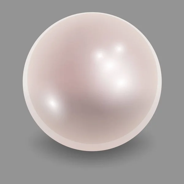Perle Blanche Naturelle Brillante Avec Des Effets Lumière Sur Fond — Image vectorielle