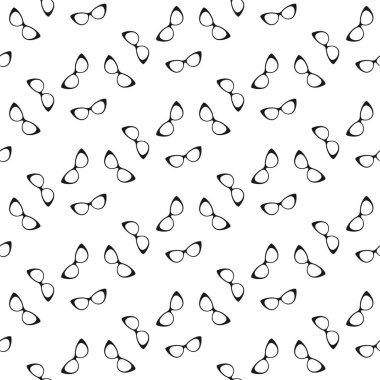 Gözlüklü kedi, siyah beyaz desenli. Kedi gözleri, beyaz arka planda izole edilmiş moda gözlüğü tarzını maskeler..