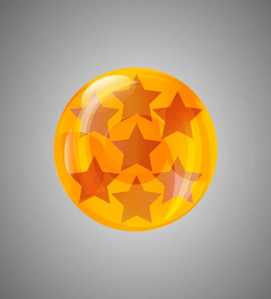 7つ星の7つの光沢のあるボールのセット — ストックベクタ