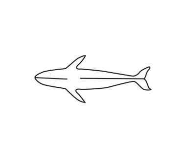 Beyaz arka plandaki izolasyonun tepesinden kambur balina görüntüsü. Çizim çizimi