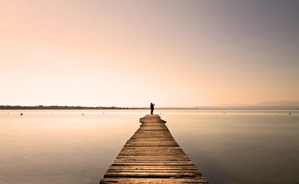 Steiger op meer Stockfoto