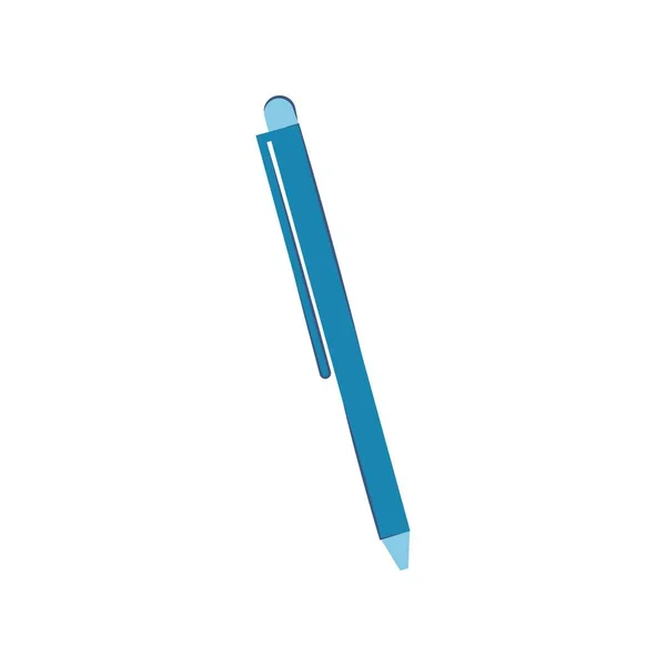 Blauwe Pen Geïsoleerd Witte Achtergrond Vector Platte Illustratie Onderwerp Kantoorbenodigdheden — Stockvector