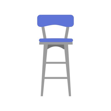 Beyaz arka planda izole edilmiş sandalye. Vektör düz çizim. Bir parça iç mekan. Nesne bir apartman, ofis, bina tasarımı için kullanılabilir.