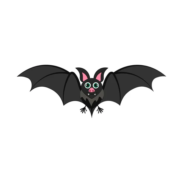 Chauve Souris Isolée Sur Fond Blanc Illustration Vectorielle Nuit Halloween — Image vectorielle