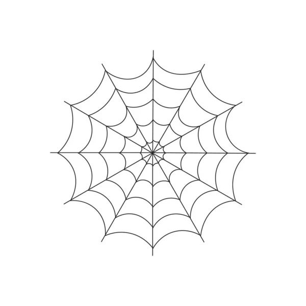 Spider Web Icon Isolated White Background Vector Flat Illustration Halloween — Stock Vector