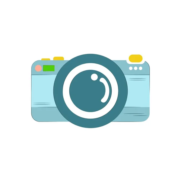 Photo Camera Isolated White Background Vector Illustration Cute Film Retro — Stock Vector